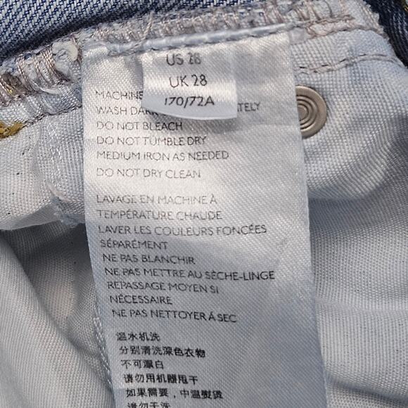 BDG Mom Straight Jeans Size 28 (28x30) Raw Cut Hem Medium Blue Wash Denim - Picture 5 of 8